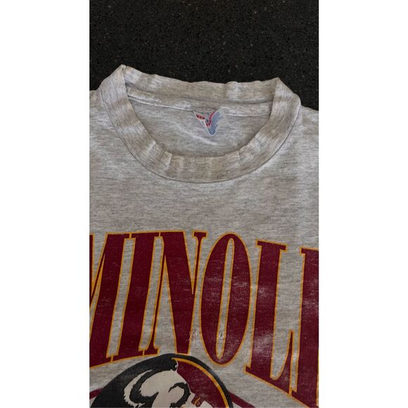 Florida State University FSU Seminoles single stitch T-shirt made in USA size L - Picture 4 of 8